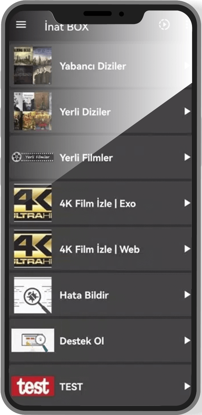 Inat Box APK Ekran Görüntüsü - Dizi ve Film Listesi